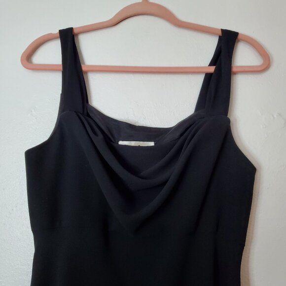 Black Dress Size 12 Cocktail Sleeveless Side Zip Draped Front Lined - Picture 2 of 11